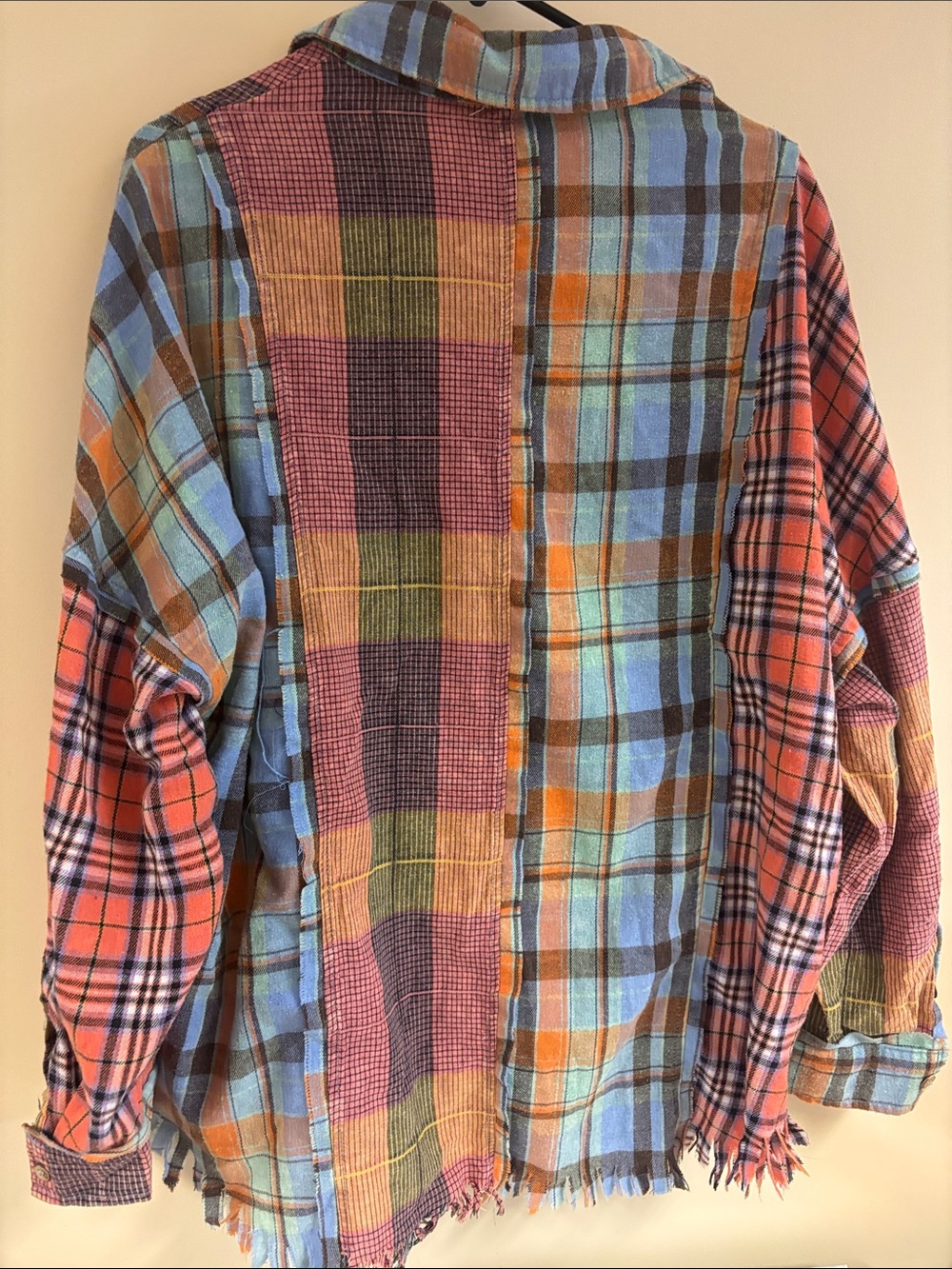 Oli & Hali flannel Multi Patchwork Plaid Button-Down Shirt small - Picture 8 of 9